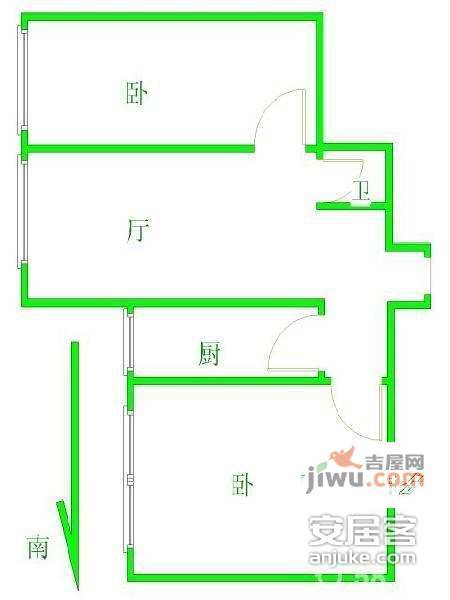 卧龙小区2室2厅1卫120㎡户型图