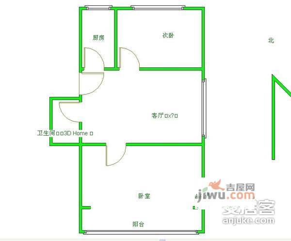 正阳小区2室1厅1卫98㎡户型图