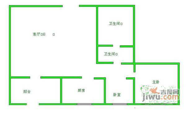 正阳小区2室1厅1卫98㎡户型图