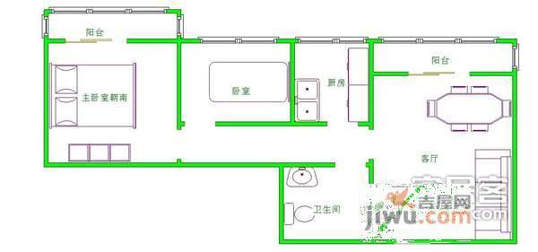 正阳小区2室2厅1卫户型图