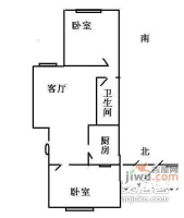 金鱼池西区2室1厅1卫74㎡户型图