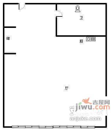 悠乐汇1室0厅1卫120㎡户型图