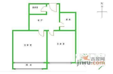 丝竹园2室1厅1卫80㎡户型图