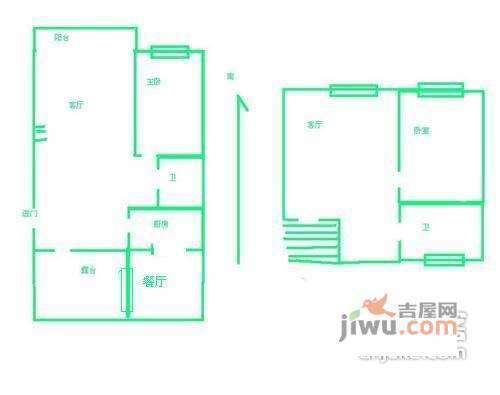 新华联锦园2室1厅1卫160㎡户型图