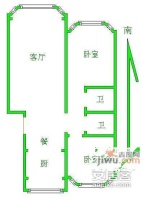 新华联锦园2室2厅2卫110㎡户型图