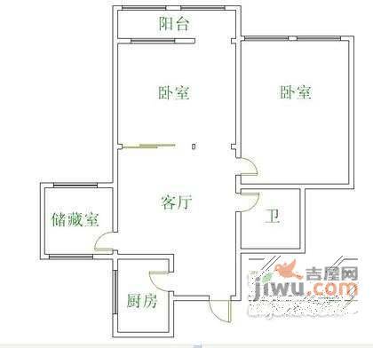 潘家园小区2室1厅1卫94㎡户型图