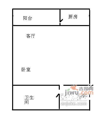 高巢小区1室1厅1卫60㎡户型图