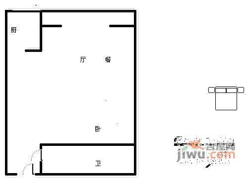 高巢小区1室1厅1卫60㎡户型图