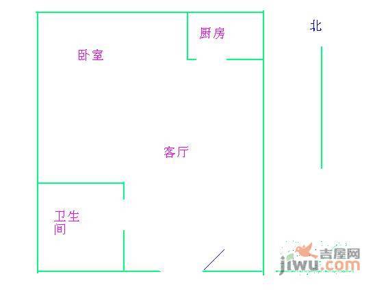 高巢小区1室1厅1卫60㎡户型图