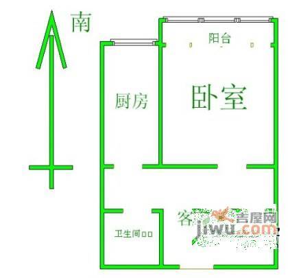 高巢小区1室1厅1卫60㎡户型图