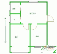 中国房子2室1厅1卫114㎡户型图