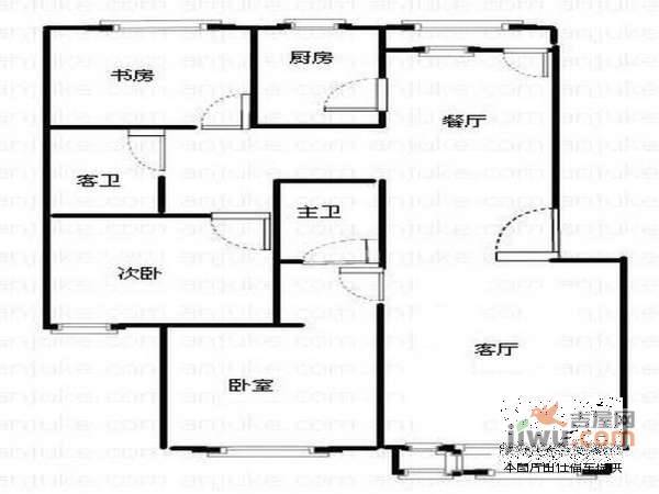 翠城馨园3室2厅2卫186㎡户型图