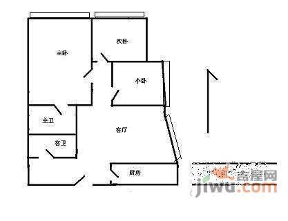 恒松园2室1厅1卫97㎡户型图