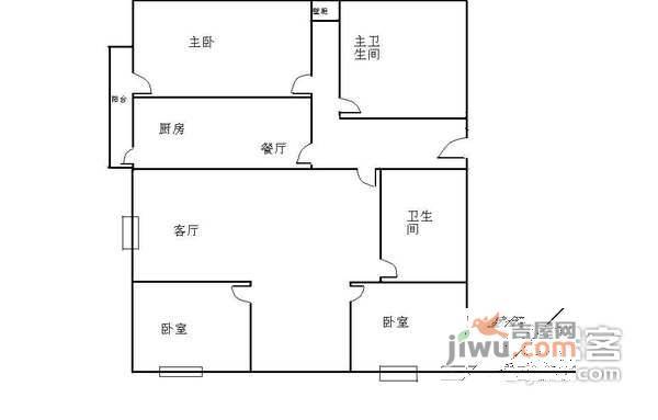 恒松园3室2厅2卫170㎡户型图