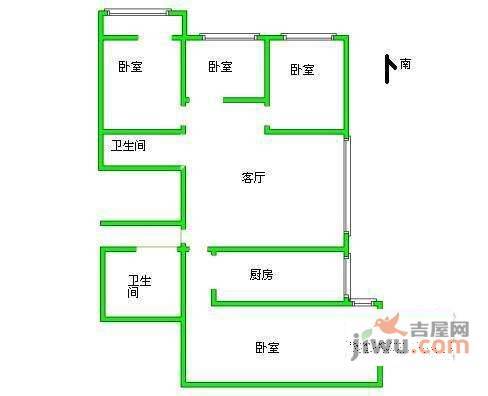 恒松园4室2厅2卫户型图