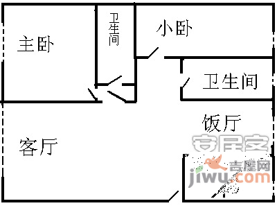 东润枫景2室2厅2卫125㎡户型图