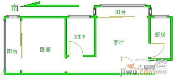 东润枫景2室1厅1卫115㎡户型图