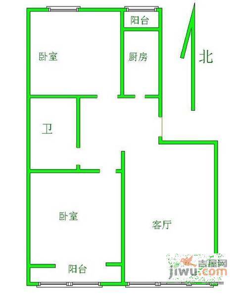 瑞海二区2室2厅1卫170㎡户型图