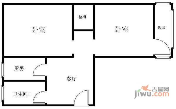 静安里小区2室1厅1卫81㎡户型图