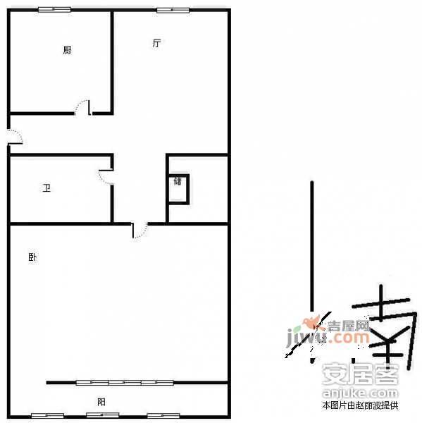 静安里小区1室1厅1卫55㎡户型图