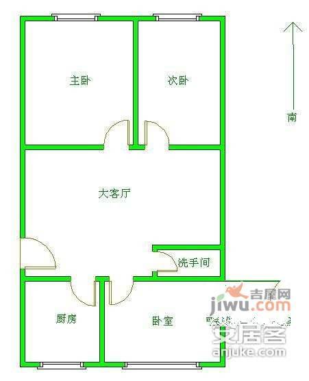 万年花城四期3室1厅1卫户型图