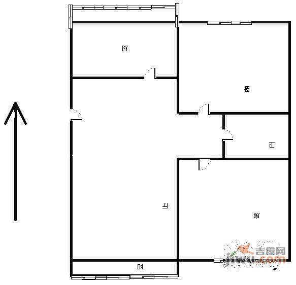 金榜园2室2厅1卫120㎡户型图