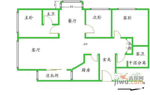 凤凰城一期3室2厅2卫249㎡户型图