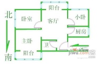 安苑北里3室2厅1卫86㎡户型图