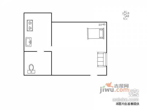 华龙美树1室1厅1卫40㎡户型图