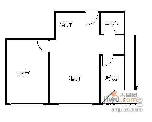 华龙美树1室1厅1卫40㎡户型图