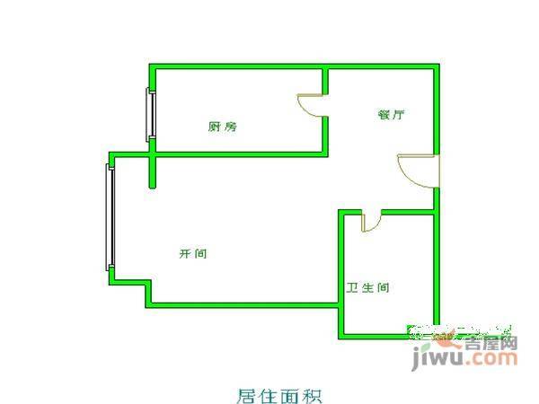 上京新航线1室1厅1卫2000㎡户型图