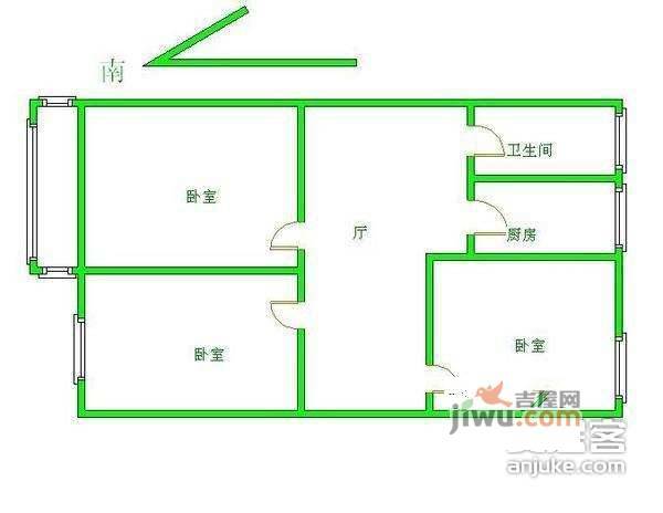 柳芳北里社区2室1厅1卫185㎡户型图