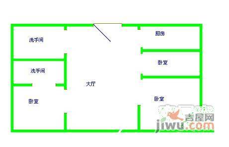 CBD万达广场3室1厅2卫户型图