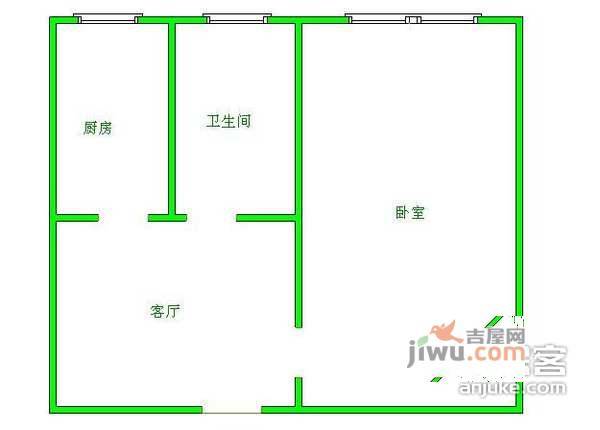 CBD万达广场1室1厅1卫65㎡户型图