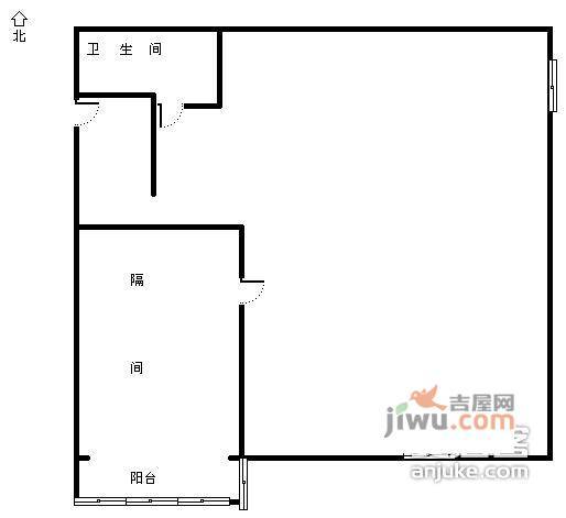 CBD万达广场1室1厅1卫65㎡户型图