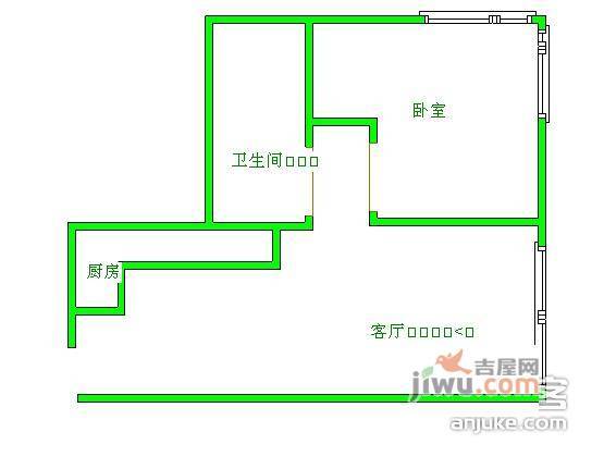 CBD万达广场1室1厅1卫65㎡户型图