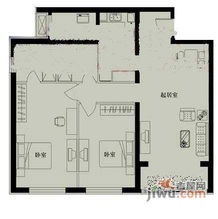 媒体村天居园2室2厅2卫139㎡户型图