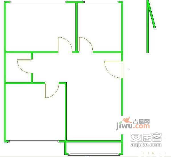 天通苑本六区2室1厅1卫113㎡户型图