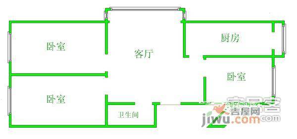 天通苑本六区3室1厅1卫133㎡户型图