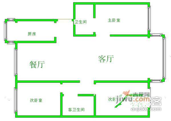 天通苑本六区3室2厅2卫户型图