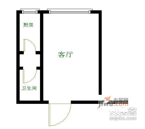 北方明珠1室1厅1卫67㎡户型图