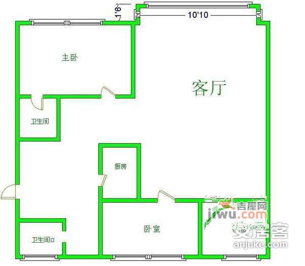 兴华园2室2厅1卫118㎡户型图