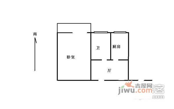 铁道部第二住宅区1室1厅1卫55㎡户型图