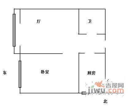 铁道部第二住宅区2室1厅1卫79㎡户型图