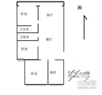 水清木华园3室1厅1卫170㎡户型图