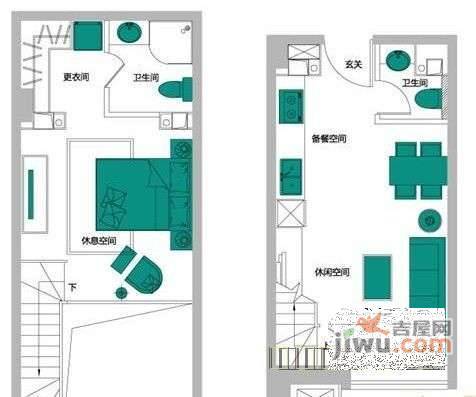 卡夫卡公社2室1厅2卫81㎡户型图