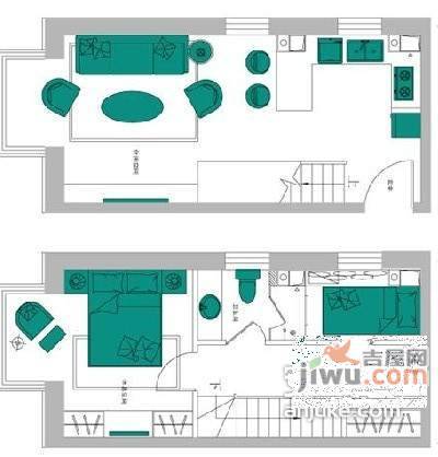 卡夫卡公社2室2厅2卫102㎡户型图