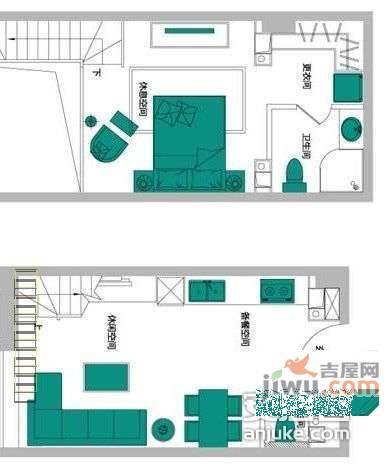 卡夫卡公社2室2厅2卫102㎡户型图