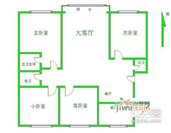 名流花园3室2厅2卫240㎡户型图