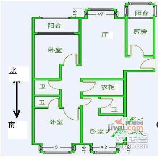 世纪星家园3室2厅2卫188㎡户型图